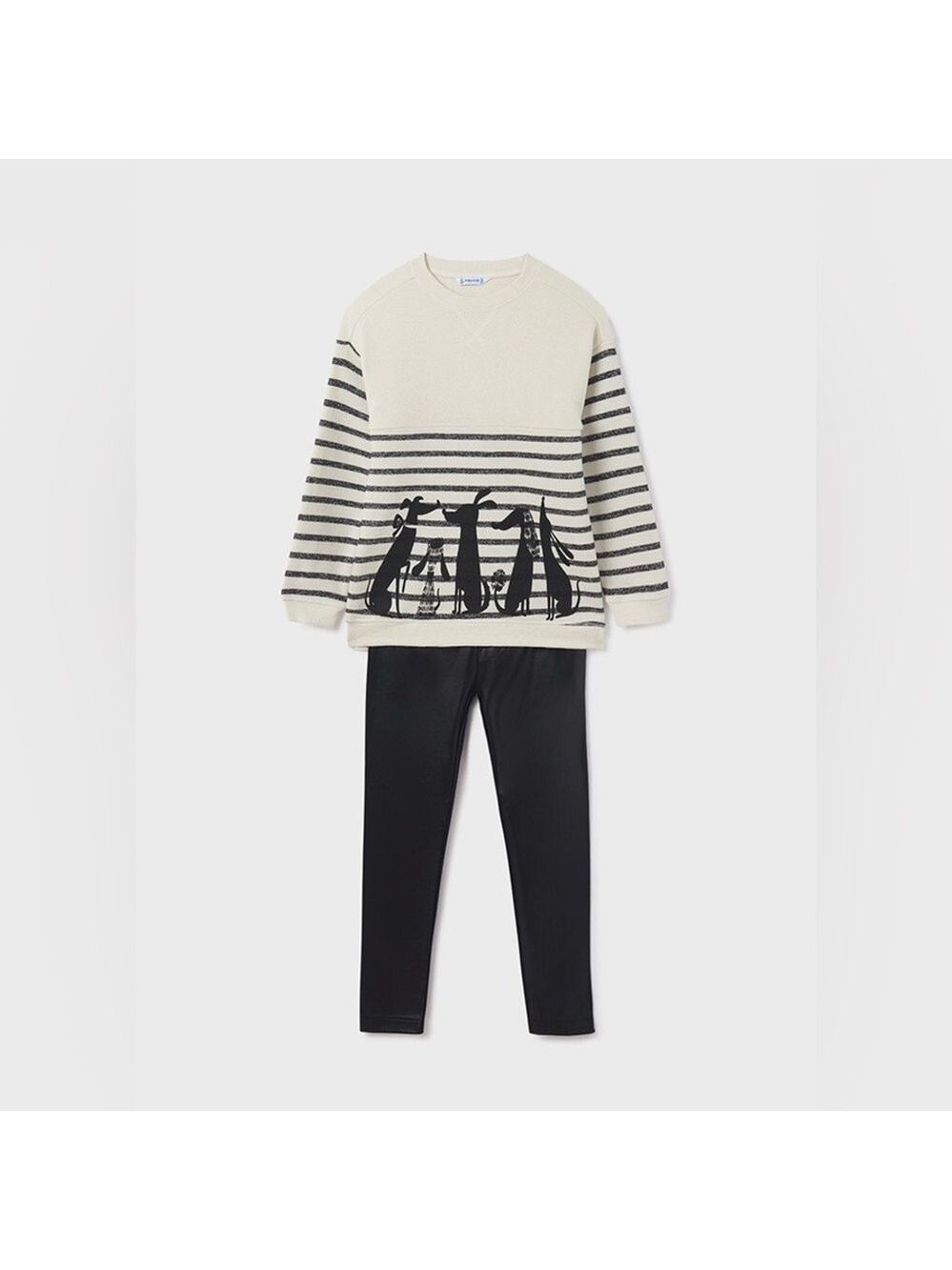 Mayoral Striped Cream and Black Kids Set